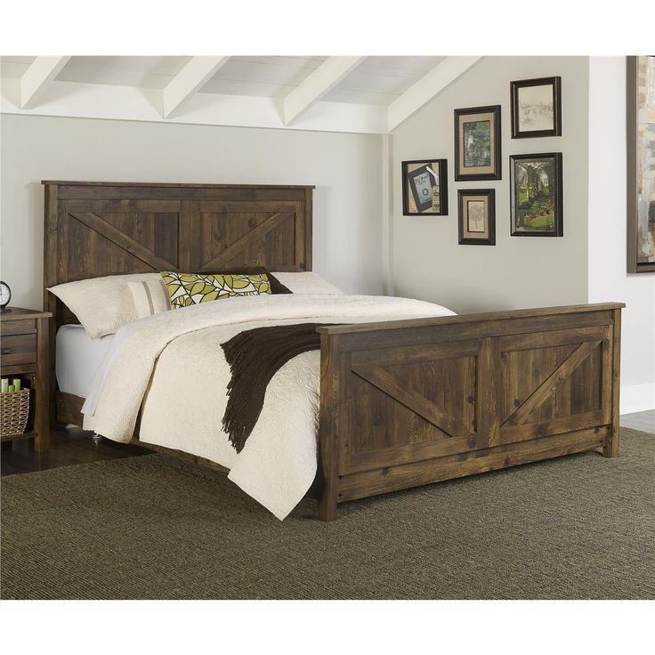 The Altra Farmington Queen Bed adds a unique touch to your bedroom. The farmhous...
