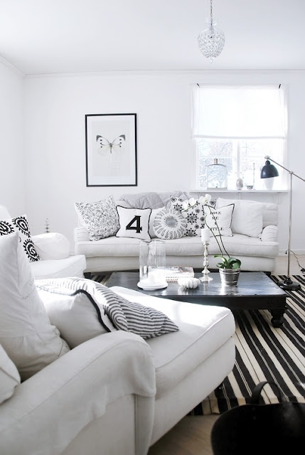 Black & white living room