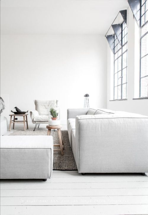 Grey couch | white walls | living area | Harper and Harley