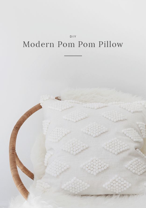 DIY modern pom pom pillow