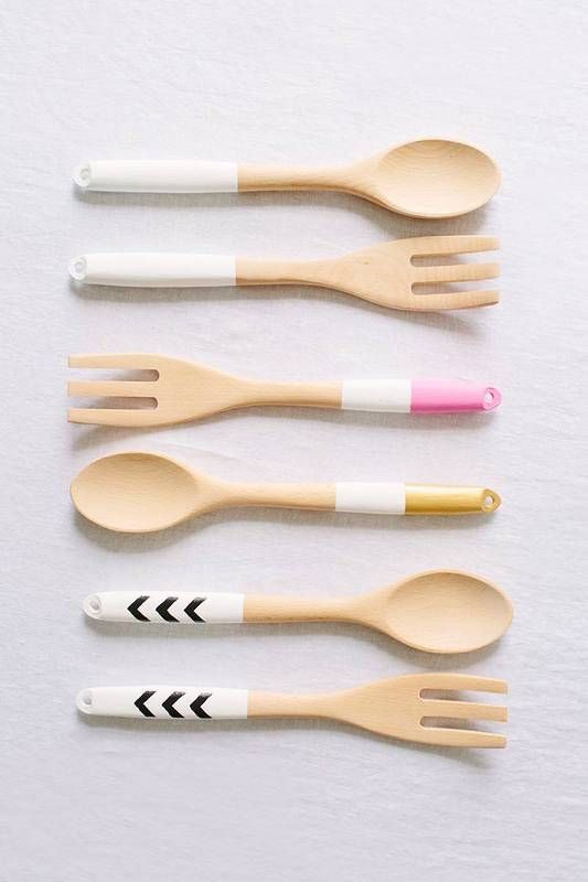 diy party ideas dip dyed spoons
