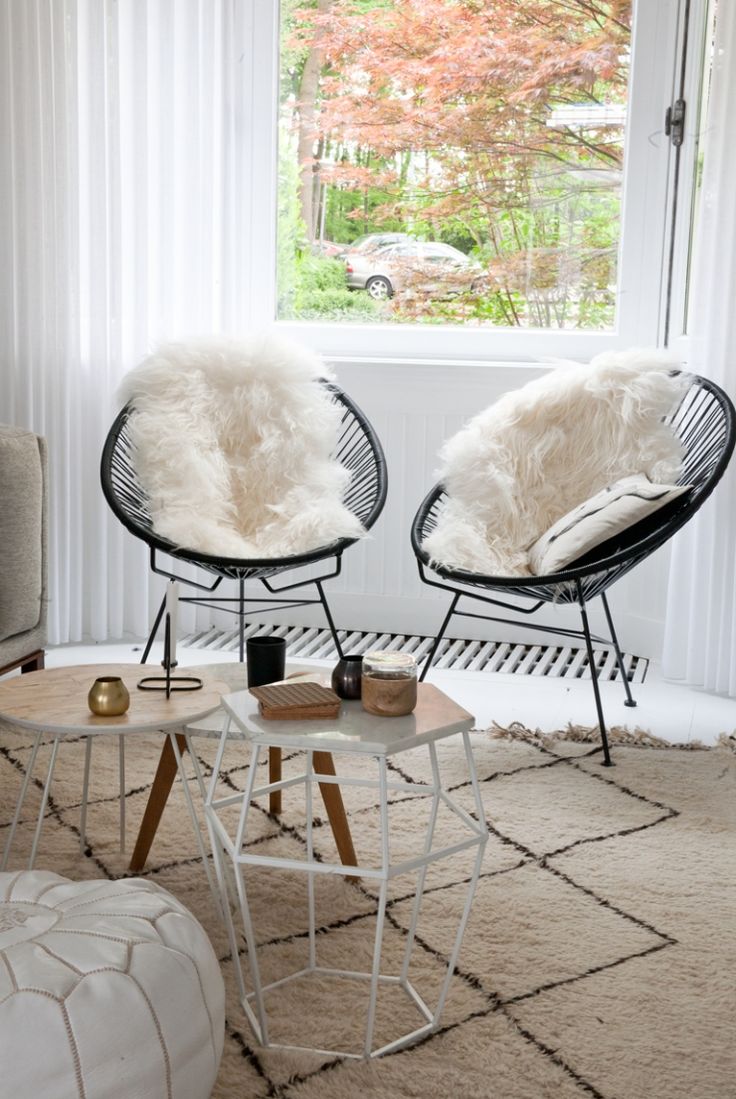 Love these chairs but mine will be in light aqua blue.  Furs on top are great