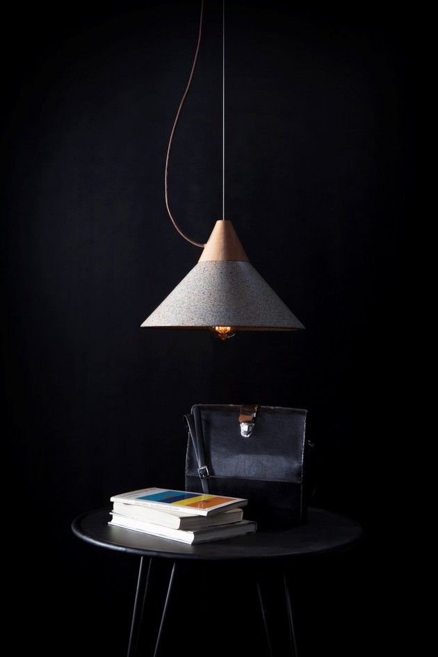 A/STUDIO have designed MIKA 350, a pendant lamp made from granite and wood.