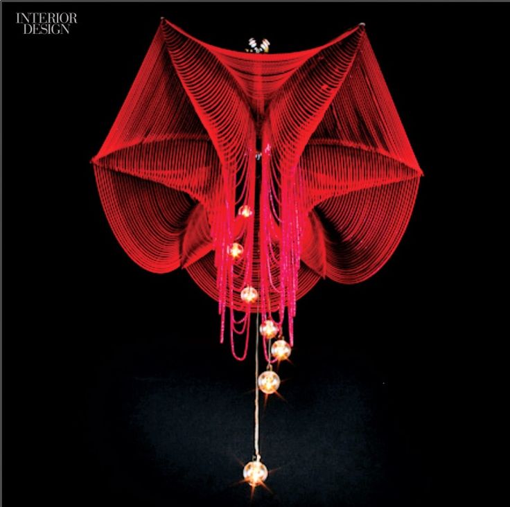 Editors' Picks: 26 Cutting-Edge Lighting Fixtures | Fuschia chandelier with stee...