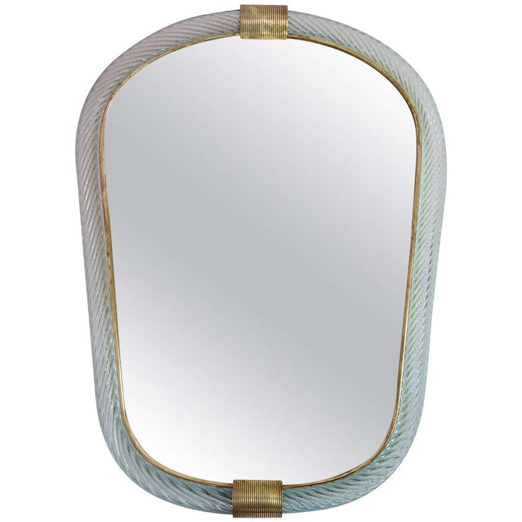 1950s Barovier & Toso Pale Blue Mirror