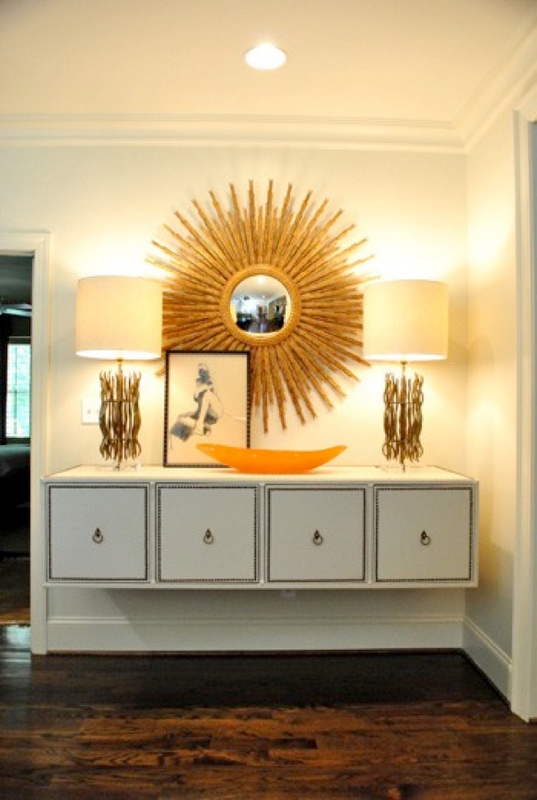 console table and mirror