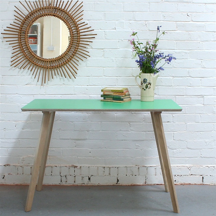 Image of Perky Formica Table / Desk in Pea Green