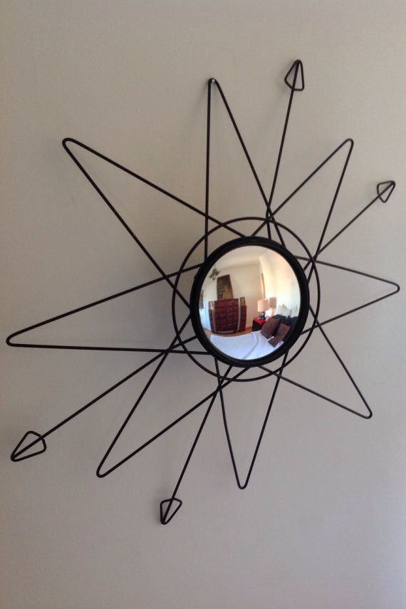 Mid Century Starburst Mirror 1950s E.C.G.S. Co. Vintage Wall Art Sputnik Mirror