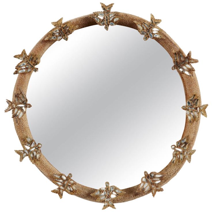 'Miroir aux Alouettes'  :  Line Vautrin.  Circular taloset mirror with a...