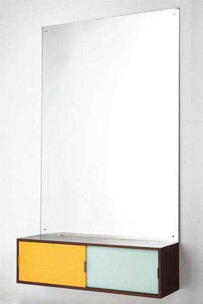 Small sideboard with mirror, anonymous. Denmark. 1960's.
