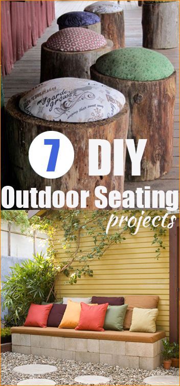 7 Outdoor Seating Projects. Creative DIY seating for outdoor spaces.