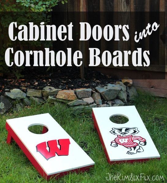 Build DIY Cornhole Boards from Cabinet Doors via www.TheKimSixFix.com