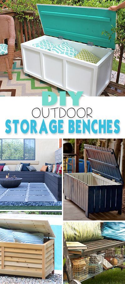 DIY Outdoor Storage Benches • Lots of great ideas & tutorials!