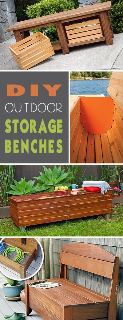 DIY Outdoor Storage Benches • Tons of great ideas & tutorials!