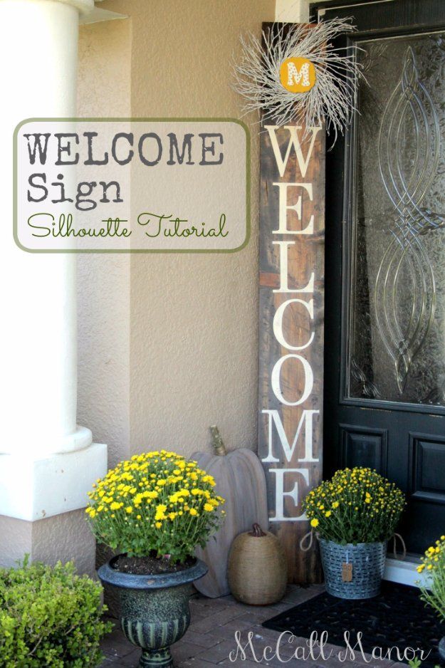 DIY Porch and Patio Ideas - DIY Welcome Sign - Decor Projects and Furniture Tuto...