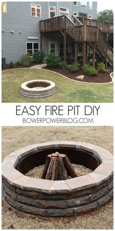 Easy Fire Pit DIY!  This looks great and works awesome for any back yard.  Round...