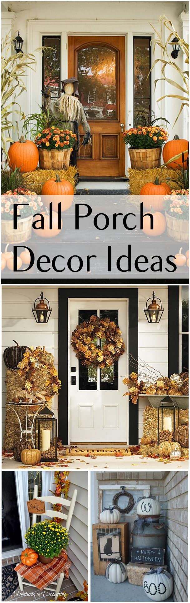 Fall Porch Decor Ideas- Amazing Fall decorations and front door and porch decora...