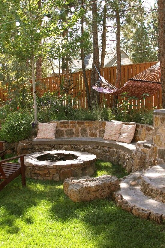Fire pit - love the stone seating
