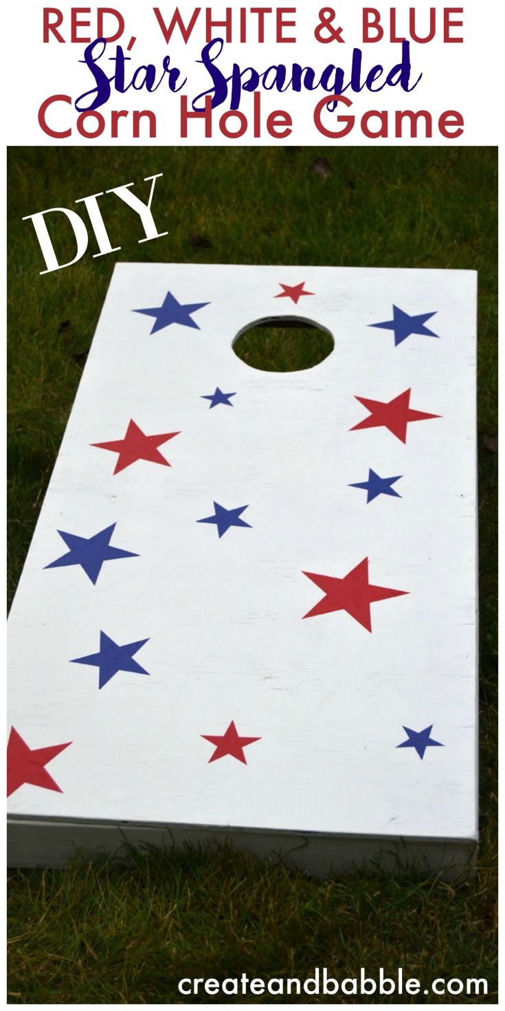 Learn how to make Cornhole Game Boards | DIY Cornhole Game | Red, white & blue p...