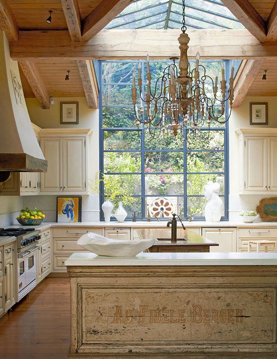 bright & airy Conservatory kitchen w/ oak beams...