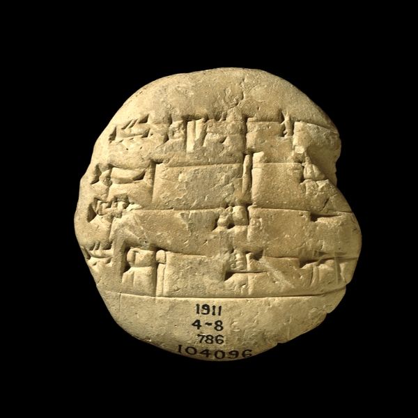 Cuneiform tablet with schoolwork - Old Babylonian, about 1900-1700 BC Probably f...