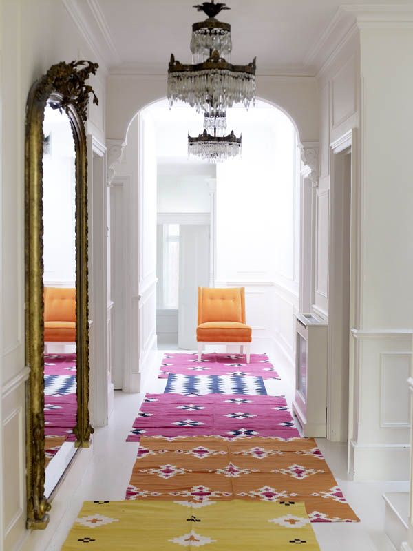 bright layered rugs