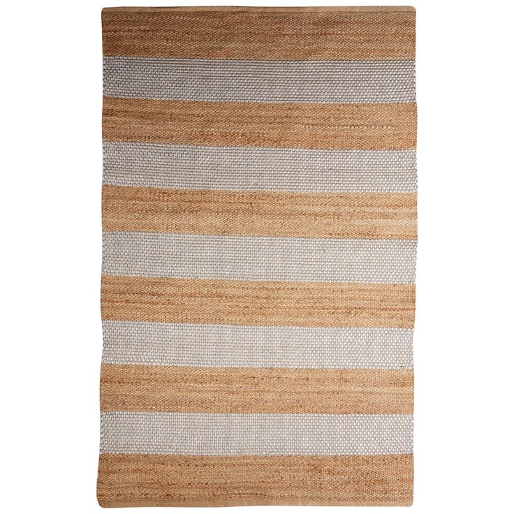 crafted in an easy-care combination of jute and wool, this natural reversible fi...