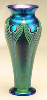 blue peacock vase by orient and flume