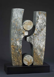 bronze sculpture pieces are by artist Julie Spiedel...