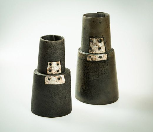 Ceramics by Joy Bosworth at Studiopottery.co.uk - 2014. Raku with silver leaf