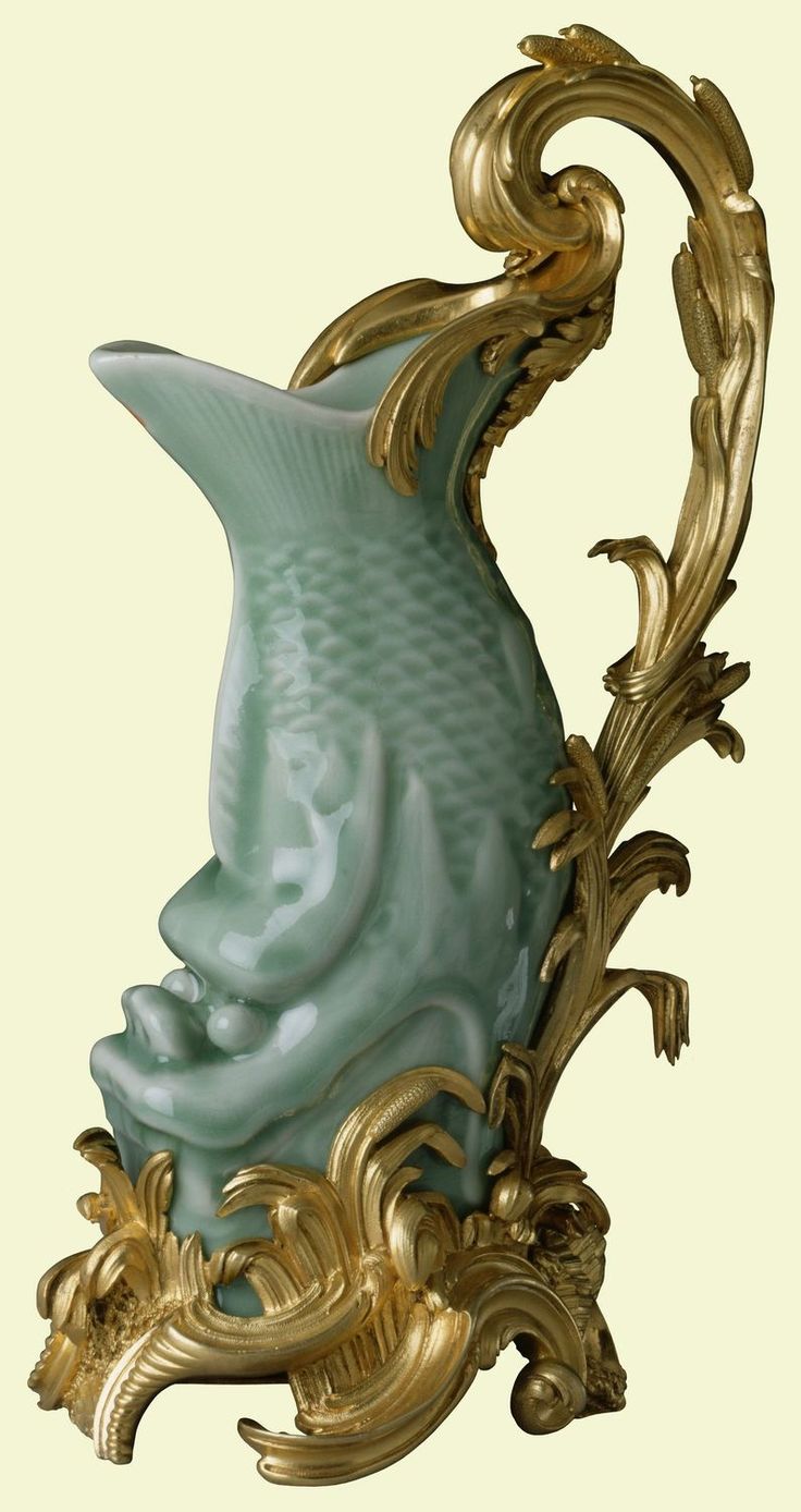 Chinese celadon vase, c.1740 (French mounts, c.1750-5); porcelain and gilt bronz...