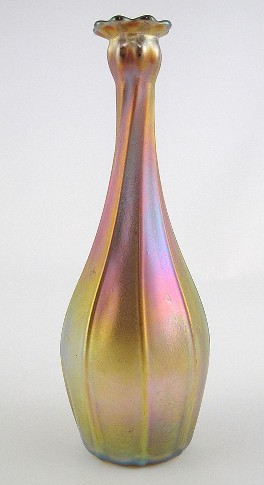 Gold L.C. Tiffany Favrile bottle vase