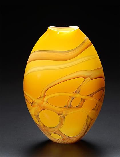 Gold Vine Pouch by John & Heather  Fields -   (Art Glass Vase)