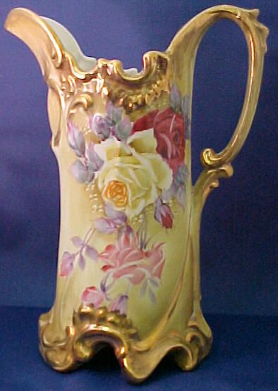 Hand Painted Nippon Porcelain Pitcher With Green Wreath Mark   c.1920's-Late...