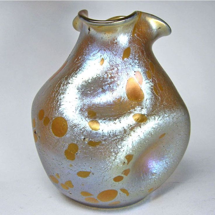 Loetz Platinum Oil Spot Art Glass Vase
