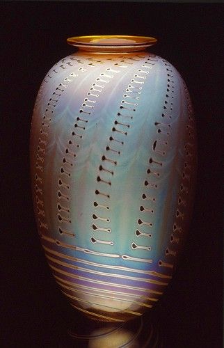 Zweifel Art Glass, Oval Vase, DB pattern