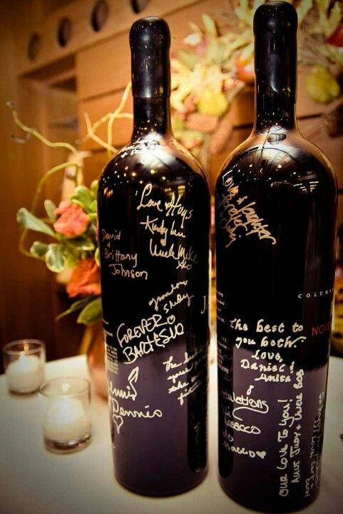 Have guests sign a wine (or champagne!) bottle when they arrive....