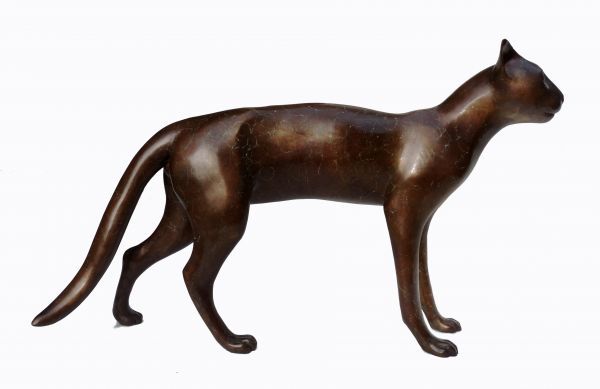 #Bronze Cats #sculpture by #sculptor Dido Crosby titled: 'Smooth Cat (life size ...