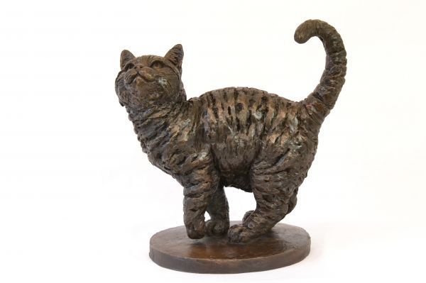 Cold Cast Bronze #sculpture by #sculptor Tanya Russell titled: 'Cat (Small bronz...