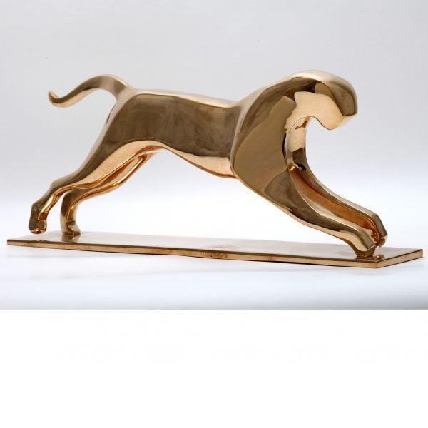 Bronze Cats Wild and Big Cats sculpture by artist �gnes Nagy titled: 'Jump...