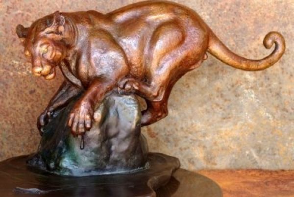 Bronze Cats Wild and Big Cats sculpture by artist Michael J Mawdsley titled: &#3...