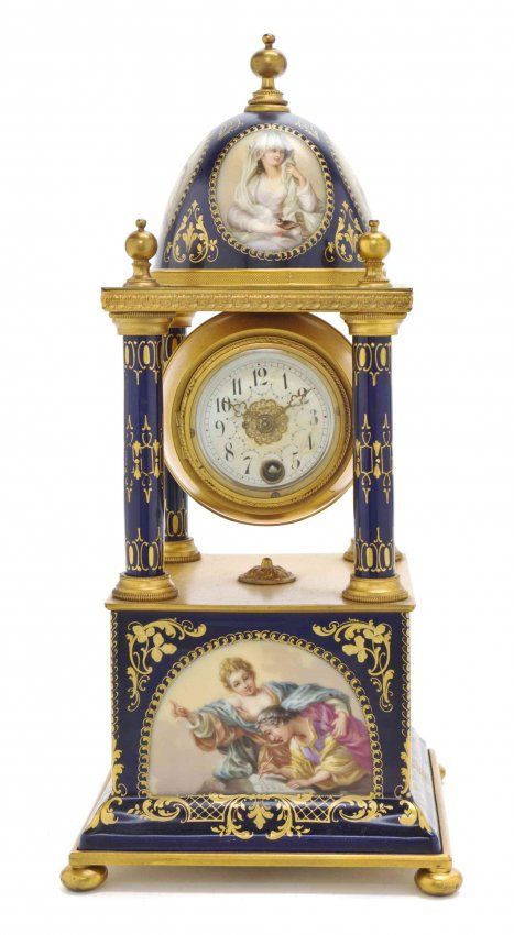 A Royal Vienna Style Porcelain Clock