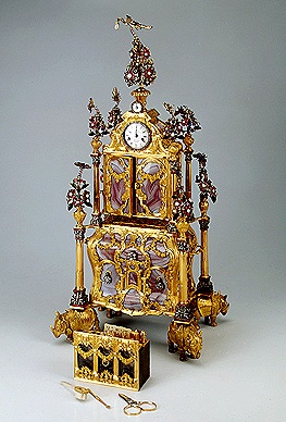 Table clock with a necessaire and a musical mechanism 1772 Made by James Coxe En...