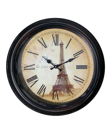 Black Eiffel Tower Wall Clock by VIP International on zulily