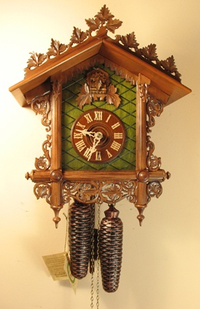 Black Forest German 8 Day Cuckoo Clock Carved Bahnhäusle # 8221