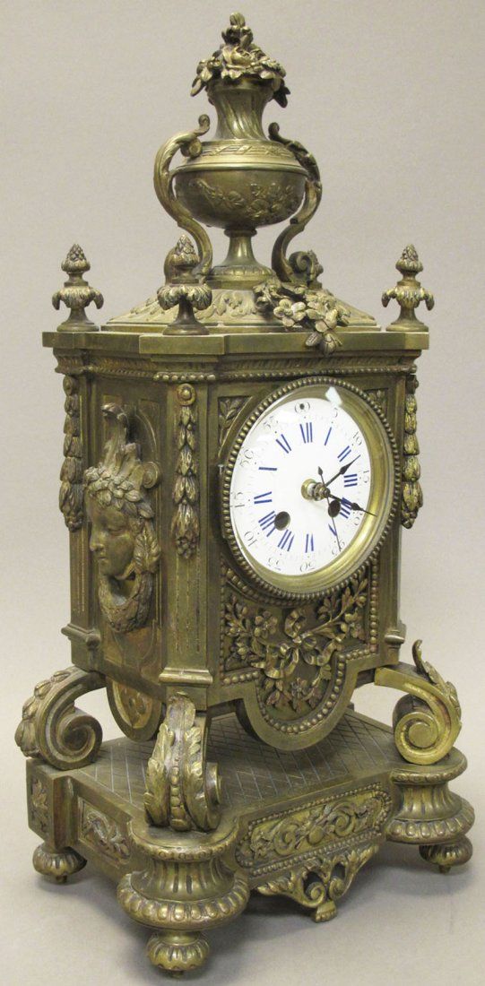 French Cast-Bronze Mantle Clock
