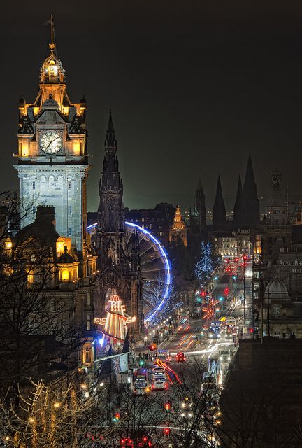 Winter night at Edinburgh, Scotland
