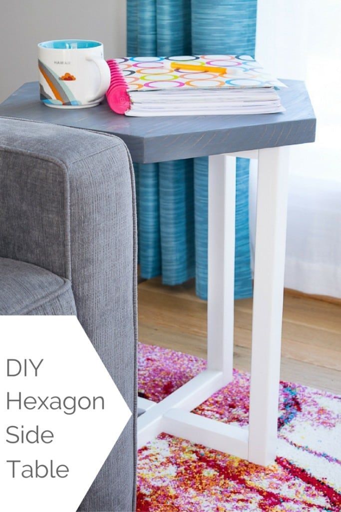 Add a modern touch to your living room with this DIY hexagon side table. FREE wo...