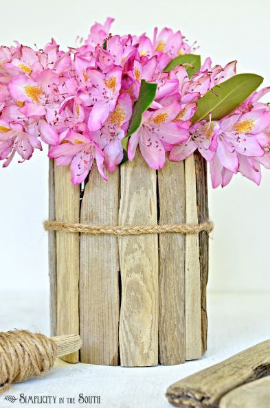 Diy Coastal Decor How To Make A Driftwood Vase, Crafts, Home Decor, Braided Jute...