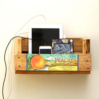 Make a charging station from pallet scrap wood, and clear up the clutter on your...